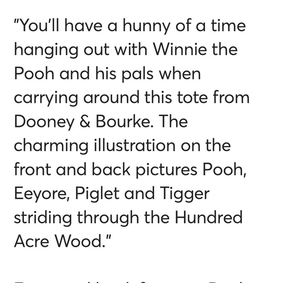 Nwt Dooney and Bourke Disney Winnie the Pooh annual pass holder tote - Picture 8 of 8